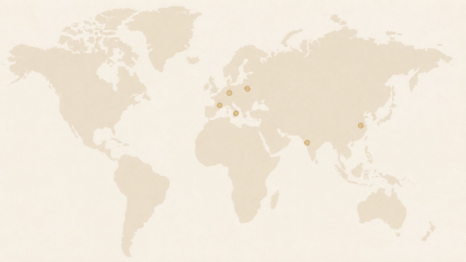 Map of supply origins in China and India and destination ports in Europe